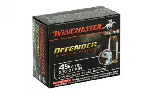 Winchester Ammunition Defender, Supreme Elite, 45ACP, 230 Grain, PDX1, 20 Round Box S45PDB