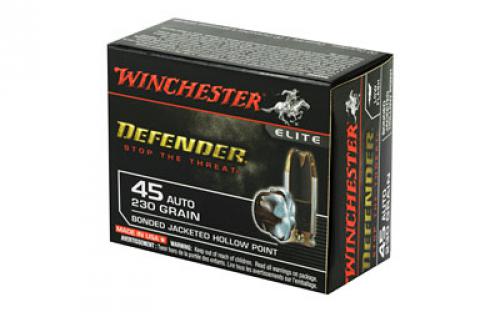 Winchester Ammunition Defender, Supreme Elite, 45ACP, 230 Grain, PDX1, 20 Round Box S45PDB