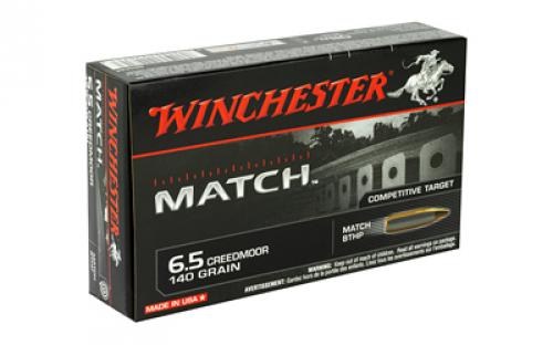 Winchester Ammunition Match Ammunition, 6.5 Creedmoor, 140 Grain, Boat Tail Hollow Point, 20 Round Box S65CM