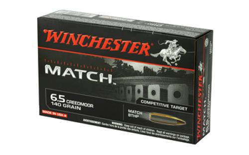 Winchester Ammunition Match Ammunition, 6.5 Creedmoor, 140 Grain, Boat Tail Hollow Point, 20 Round Box S65CM