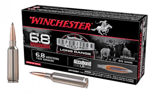 Winchester Ammunition Expedition Big Game Long Range, 6.8 Western, 165Gr, AccuBond, 20 Round Box S68WLR