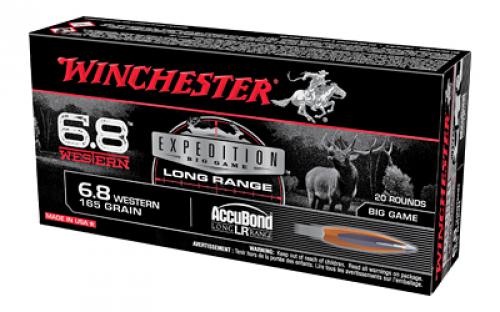 Winchester Ammunition Expedition Big Game Long Range, 6.8 Western, 165Gr, AccuBond, 20 Round Box S68WLR