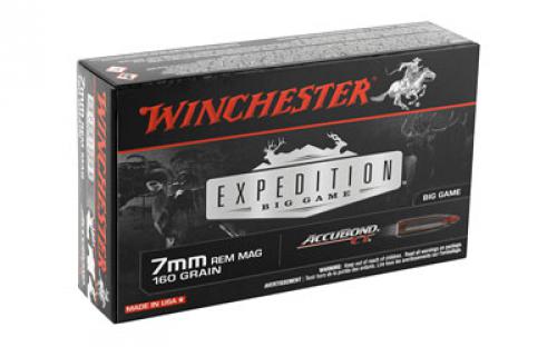 Winchester Ammunition Expedition Big Game, 7MM REM, 160 Grain, AccuBond CT, 20 Round Box S7MMCT