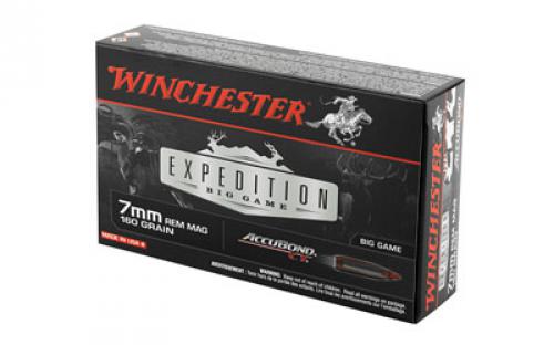 Winchester Ammunition Expedition Big Game, 7MM REM, 160 Grain, AccuBond CT, 20 Round Box S7MMCT