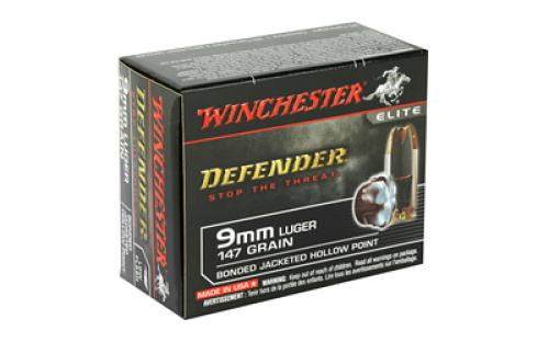 Winchester Ammunition Defender, 9MM, 147 Grain, PDX1, Bonded Jacketed Hollow Point, 20 Round Box S9MMPDB1