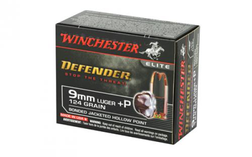 Winchester Ammunition Defender, 9MM +P, 124 Grain, PDX1, Bonded Jacketed Hollow Point, 20 Round Box S9MMPDB