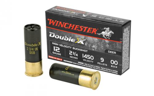 Winchester Ammunition Double X, 12 Gauge, 2.75, 00 Buck, Buckshot, 9 Pellets, 5 Round Box SB1200