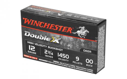 Winchester Ammunition Double X, 12 Gauge, 2.75", 00 Buck, Buckshot, 9 Pellets, 5 Round Box SB1200