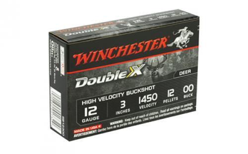 Winchester Ammunition Double X, 12 Gauge, 3", 00 Buck, Buckshot, 12 Pellets, 5 Round Box SB12300