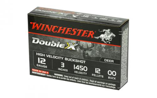 Winchester Ammunition Double X, 12 Gauge, 3", 00 Buck, Buckshot, 12 Pellets, 5 Round Box SB12300