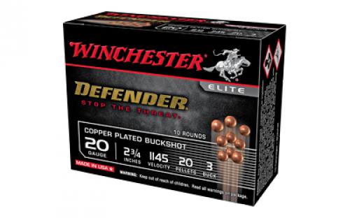 Winchester Ammunition Defender, 20 Gauge 2.75, #3 Buck, Buckshot, 10 Round Box SB203PD