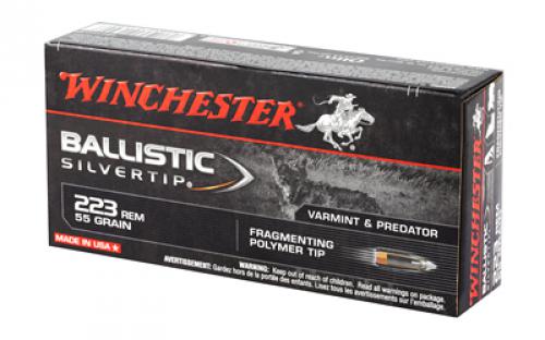 Winchester Ammunition Supreme, 223REM, 55 Grain, Supreme Ballistic Silvertip, 20 Round Box SBST223B