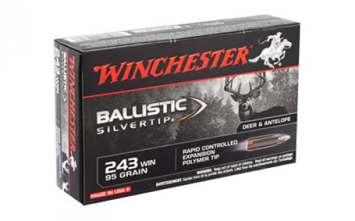 Winchester Ammunition Supreme, 243WIN, 95 Grain, Supreme Ballistic Silvertip, 20 Round Box SBST243A