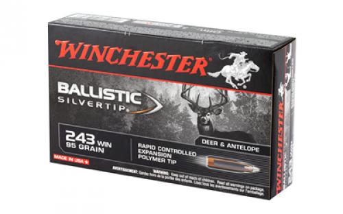 Winchester Ammunition Supreme, 243WIN, 95 Grain, Supreme Ballistic Silvertip, 20 Round Box SBST243A