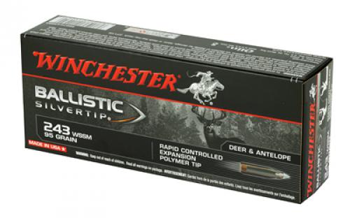 Winchester Ammunition Ballistic Silvertip, 243 Super Short Magnum, 95 Grain, Poly Tip, 20 Round Box SBST243SSA