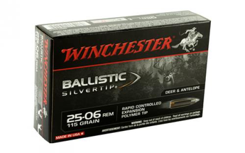 Winchester Ammunition Supreme, 25-06 REM, 115 Grain, Supreme Ballistic Silvertip, 20 Round Box SBST2506