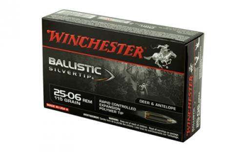 Winchester Ammunition Supreme, 25-06 REM, 115 Grain, Supreme Ballistic Silvertip, 20 Round Box SBST2506