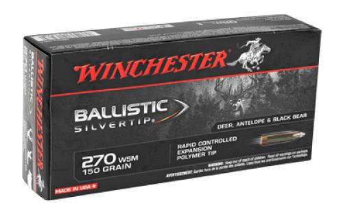 Winchester Ammunition Supreme, 270WSM, 150 Grain, Supreme Ballistic Silvertip, 20 Round Box SBST2705A