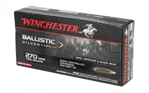 Winchester Ammunition Supreme, 270WSM, 150 Grain, Supreme Ballistic Silvertip, 20 Round Box SBST2705A