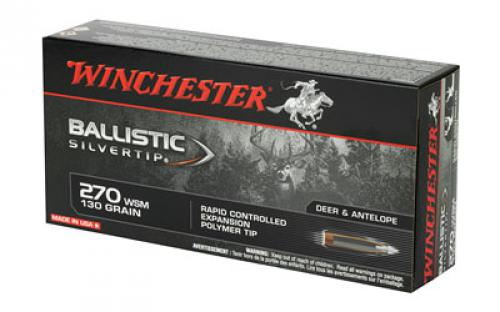 Winchester Ammunition Supreme, 270WSM, 130 Grain, Supreme Ballistic Silvertip, 20 Round Box SBST2705