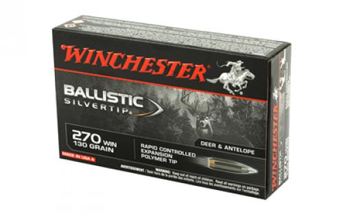 Winchester Ammunition Ballistic Silvertip, 270 Win, 130 Grain, 20 Round Box SBST270