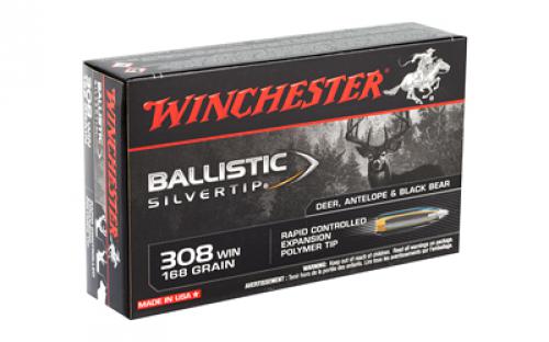 Winchester Ammunition Ballistic Silvertip, 308 Win, 168 Grain, 20 Round Box SBST308A