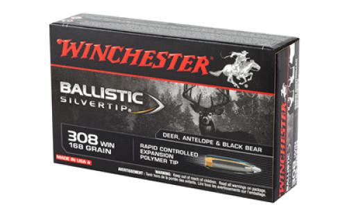 Winchester Ammunition Ballistic Silvertip, 308 Win, 168 Grain, 20 Round Box SBST308A