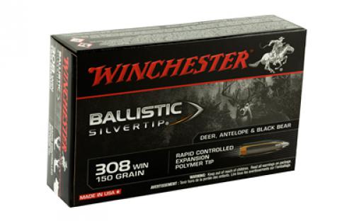 Winchester Ammunition Ballistic Silvertip, 308WIN, 150 Grain, 20 Round Box SBST308