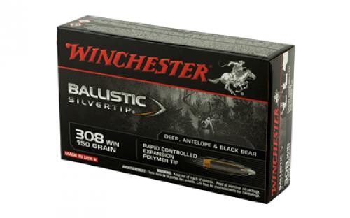 Winchester Ammunition Ballistic Silvertip, 308WIN, 150 Grain, 20 Round Box SBST308