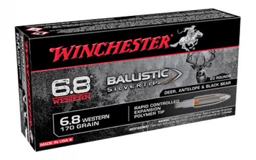 Winchester Ammunition Ballistic Silvertip, 6.8 Western, 170Gr, Ballistic Tip, 20 Round Box SBST68W