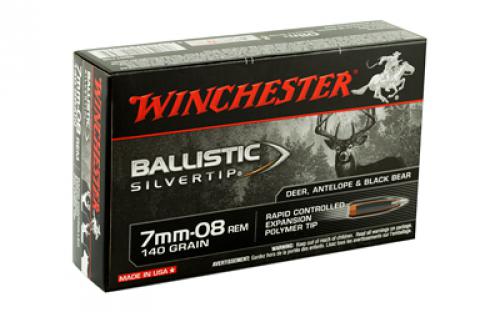 Winchester Ammunition Ballistic Silvertip, 7MM-08, 140 Grain, 20 Round Box SBST708