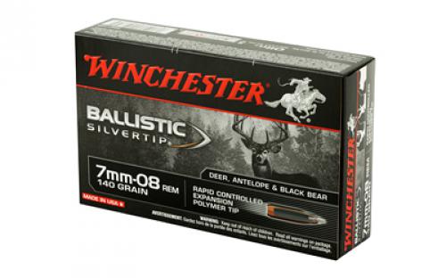 Winchester Ammunition Ballistic Silvertip, 7MM-08, 140 Grain, 20 Round Box SBST708