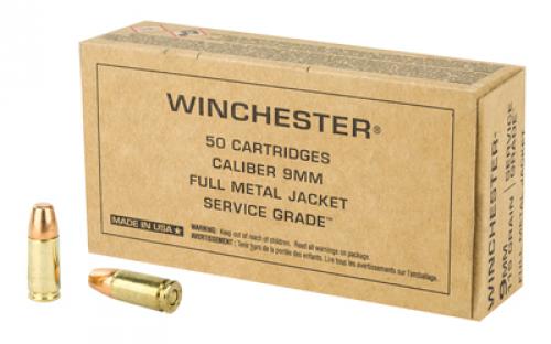 Winchester Ammunition Service Grade, 9MM, 115Gr, Full Metal Jacket, 50 Round Box SG9W