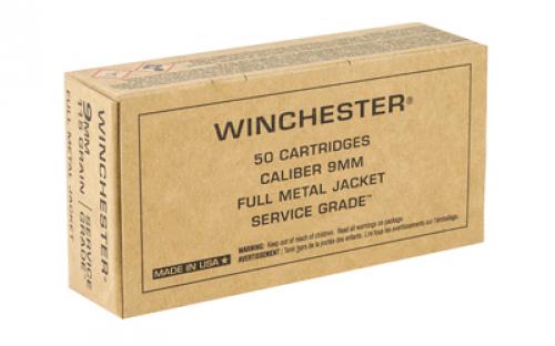 Winchester Ammunition Service Grade, 9MM, 115Gr, Full Metal Jacket, 50 Round Box SG9W