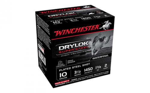 Winchester Ammunition DRYLOK SUPER STEEL, 10 Gauge 3.5, #2, 1 3/8 oz, Steel Shot, 25 Round Box SSH102