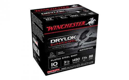 Winchester Ammunition DRYLOK SUPER STEEL, 10 Gauge 3.5, #BB, 1 3/8 oz, Steel Shot, 25 Round Box SSH10BB