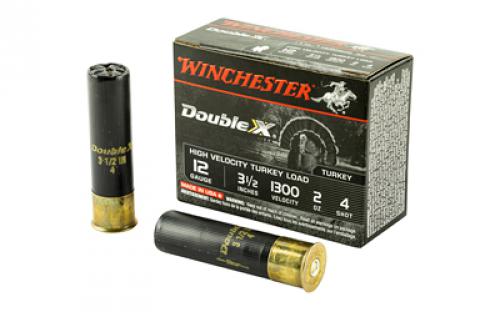 Winchester Ammunition Double X High Velocity, Turkey, 12 Gauge, 3.5, #4, 2oz, 10 Round Box STH12354