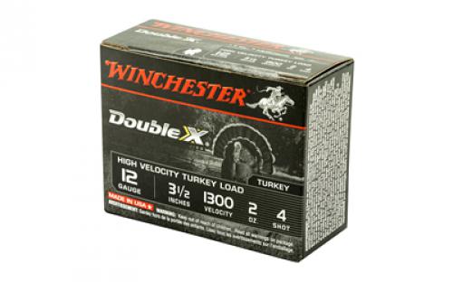 Winchester Ammunition Double X High Velocity, Turkey, 12 Gauge, 3.5", #4, 2oz, 10 Round Box STH12354