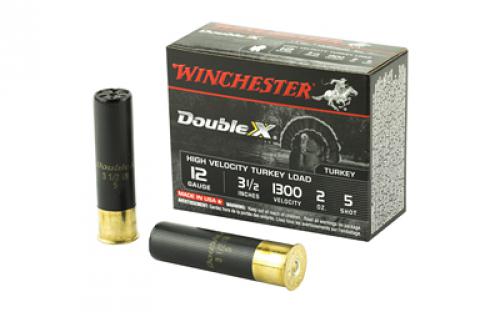 Winchester Ammunition Double X High Velocity, Turkey, 12 Gauge, 3.5, #5, 2oz, Shotshell, 10 Round Box STH12355