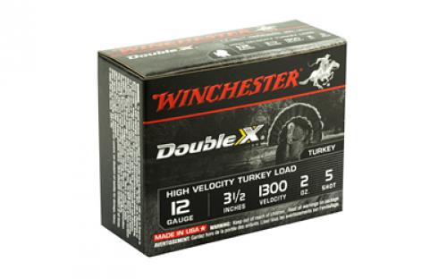 Winchester Ammunition Double X High Velocity, Turkey, 12 Gauge, 3.5", #5, 2oz, Shotshell, 10 Round Box STH12355