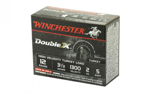 Winchester Ammunition Double X High Velocity, Turkey, 12 Gauge, 3.5", #5, 2oz, Shotshell, 10 Round Box STH12355