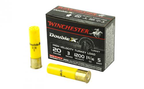 Winchester Ammunition Double X High Velocity, Turkey, 20 Gauge, 3, #5, 1-5/16 oz., Shotshell, 10 Round Box STH2035