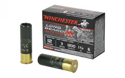 Winchester Ammunition Long Beard XR, 12 Gauge, 3 Chamber, #6, 1.75 oz, Shotshell Shot-Lok with Lead Shot, 10 Round Box STLB1236