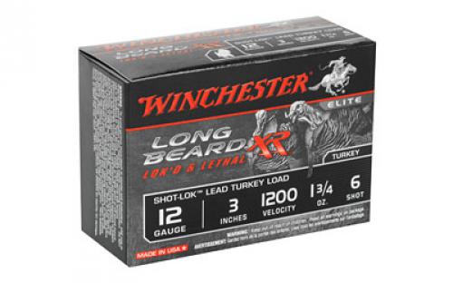 Winchester Ammunition Long Beard XR, 12 Gauge, 3" Chamber, #6, 1.75 oz, Shotshell Shot-Lok with Lead Shot, 10 Round Box STLB1236