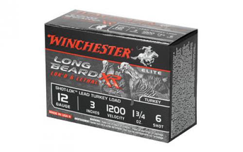 Winchester Ammunition Long Beard XR, 12 Gauge, 3" Chamber, #6, 1.75 oz, Shotshell Shot-Lok with Lead Shot, 10 Round Box STLB1236