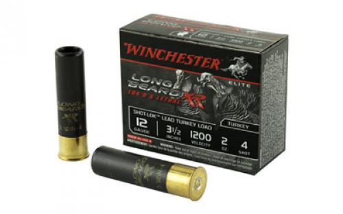 Winchester Ammunition Long Beard XR, 12 Gauge, 3.5 Chamber, #4, 2 oz, Shotshell Shot-Lok with Lead Shot, 10 Round Box STLB12L4