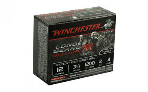 Winchester Ammunition Long Beard XR, 12 Gauge, 3.5" Chamber, #4, 2 oz, Shotshell Shot-Lok with Lead Shot, 10 Round Box STLB12L4