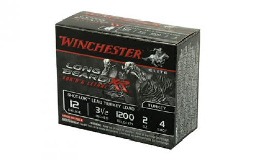 Winchester Ammunition Long Beard XR, 12 Gauge, 3.5" Chamber, #4, 2 oz, Shotshell Shot-Lok with Lead Shot, 10 Round Box STLB12L4