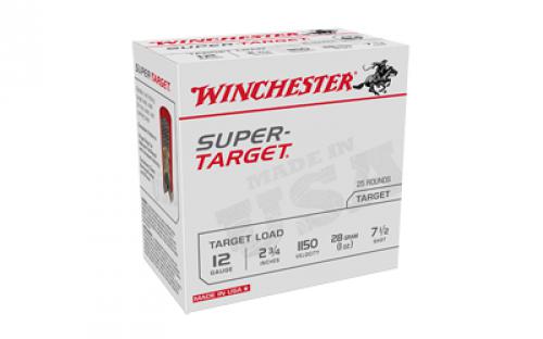 Winchester Ammunition Super Target, 12 Gauge 2.75, #7.5 Shots, 1 oz, Shotshell, 25 Round Box TRGT11507