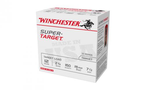 Winchester Ammunition Super Target, 12 Gauge 2.75", #7.5 Shots, 1 oz, Shotshell, 25 Round Box TRGT11507